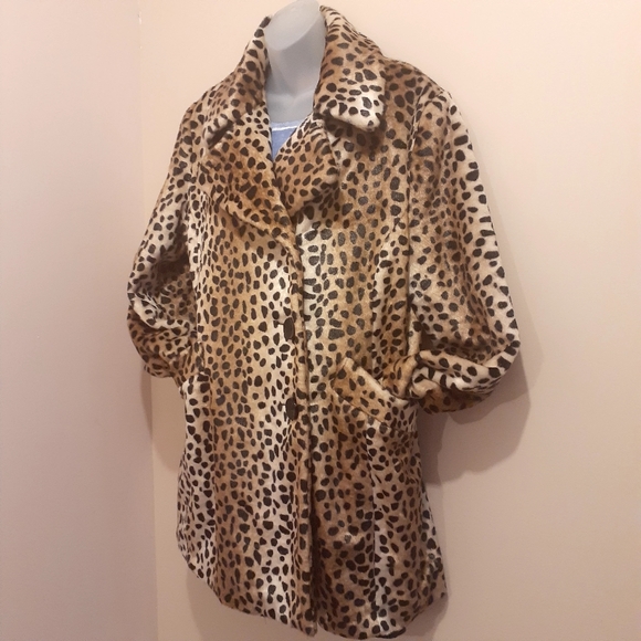 Vintage Moda Leopard Print Fake Fur Coat🇨🇦 Large - Picture 5 of 16